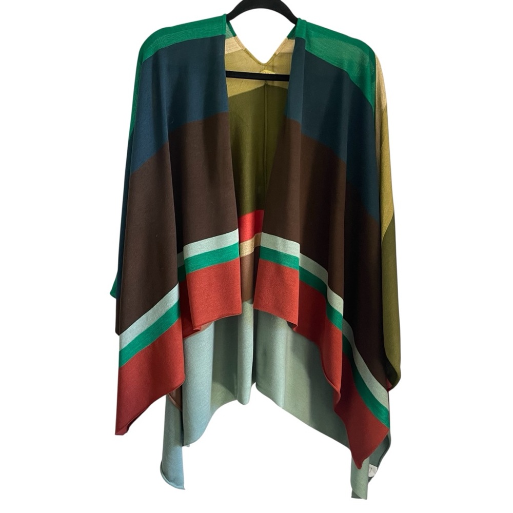 Echo Open Front Cape Poncho Multi-color One Size